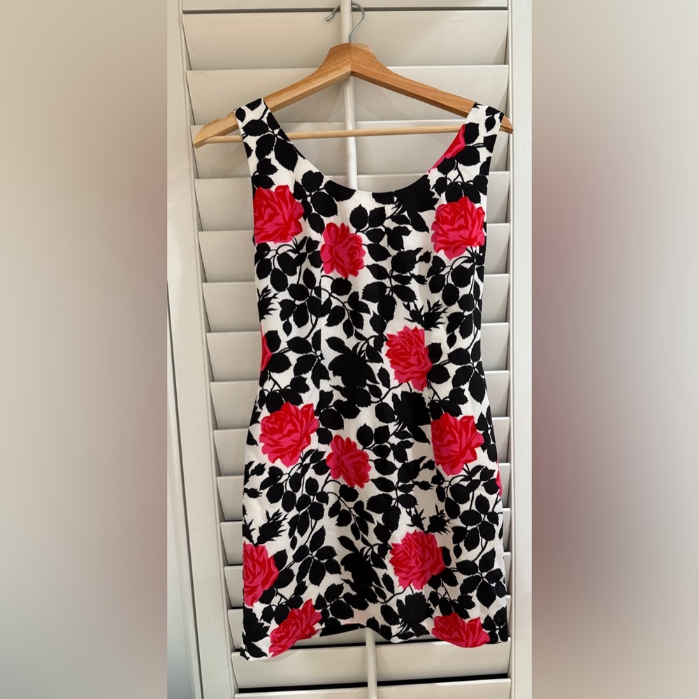 Vintage Guess Black and Red Floral Mini Dress